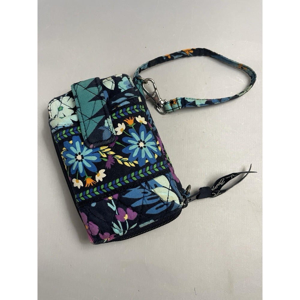 Vera Bradley Wristlet Wallet Midnight Blues Credit Cards Cash All In One Quilted